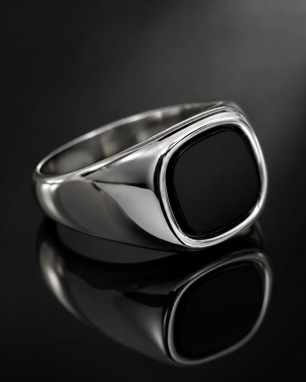 Black Stone Signet Ring