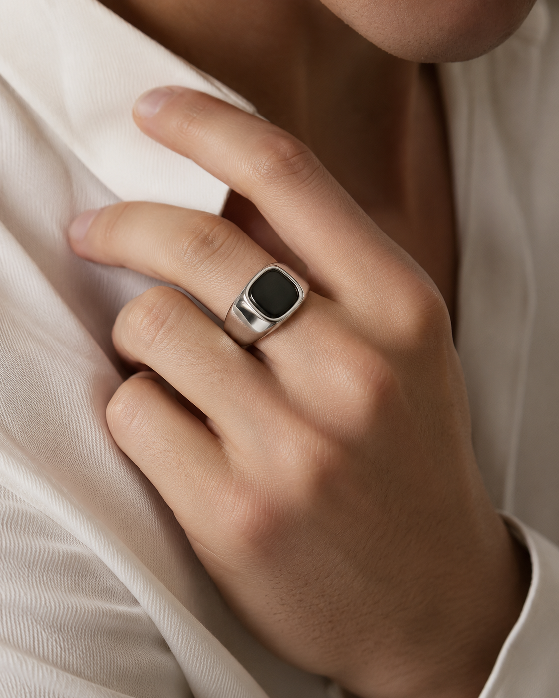 Black Stone Signet Ring