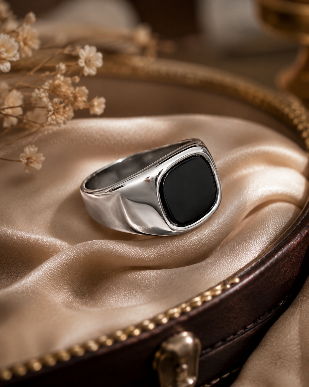 Black Stone Signet Ring