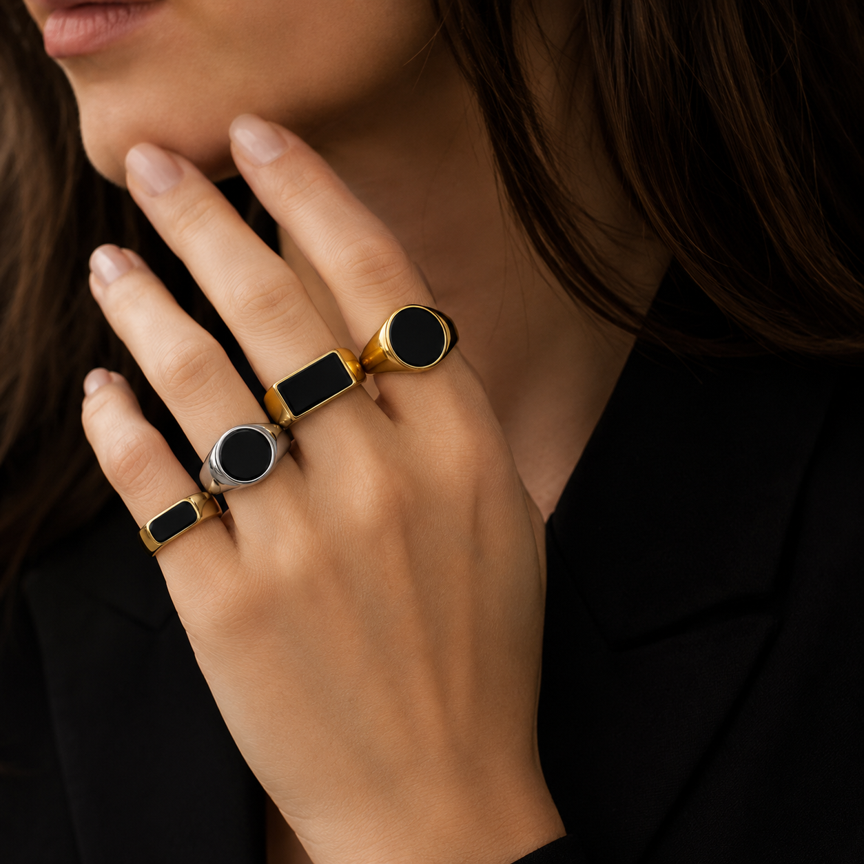 Gold Silver Statement Ring
