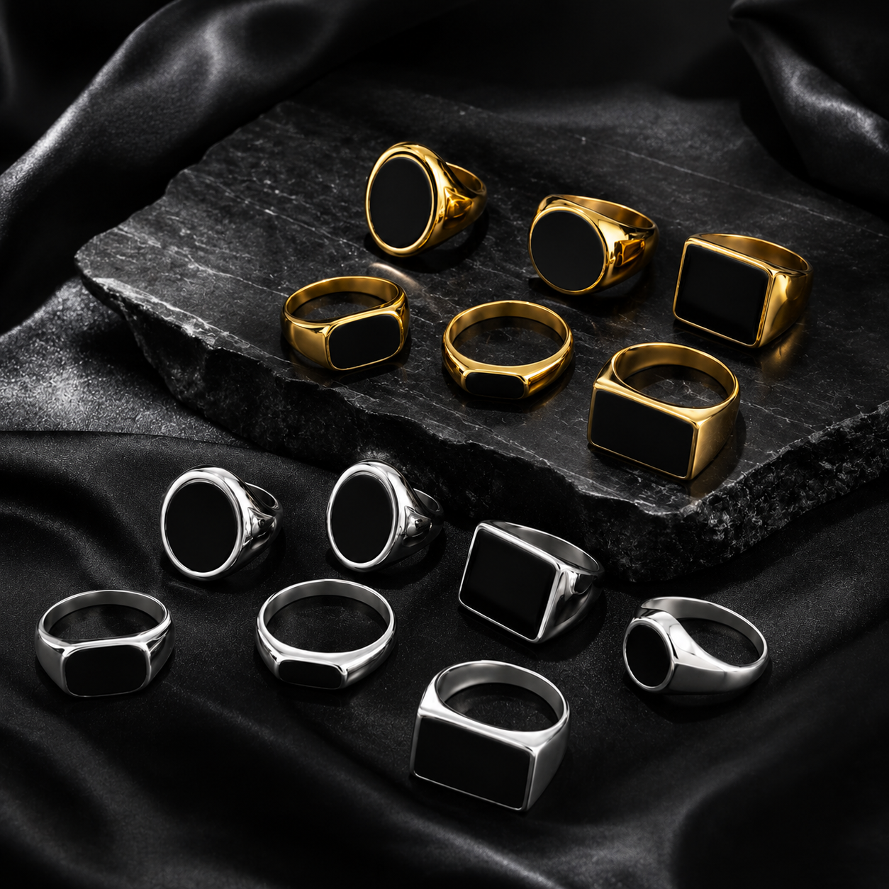 Gold Silver Statement Ring