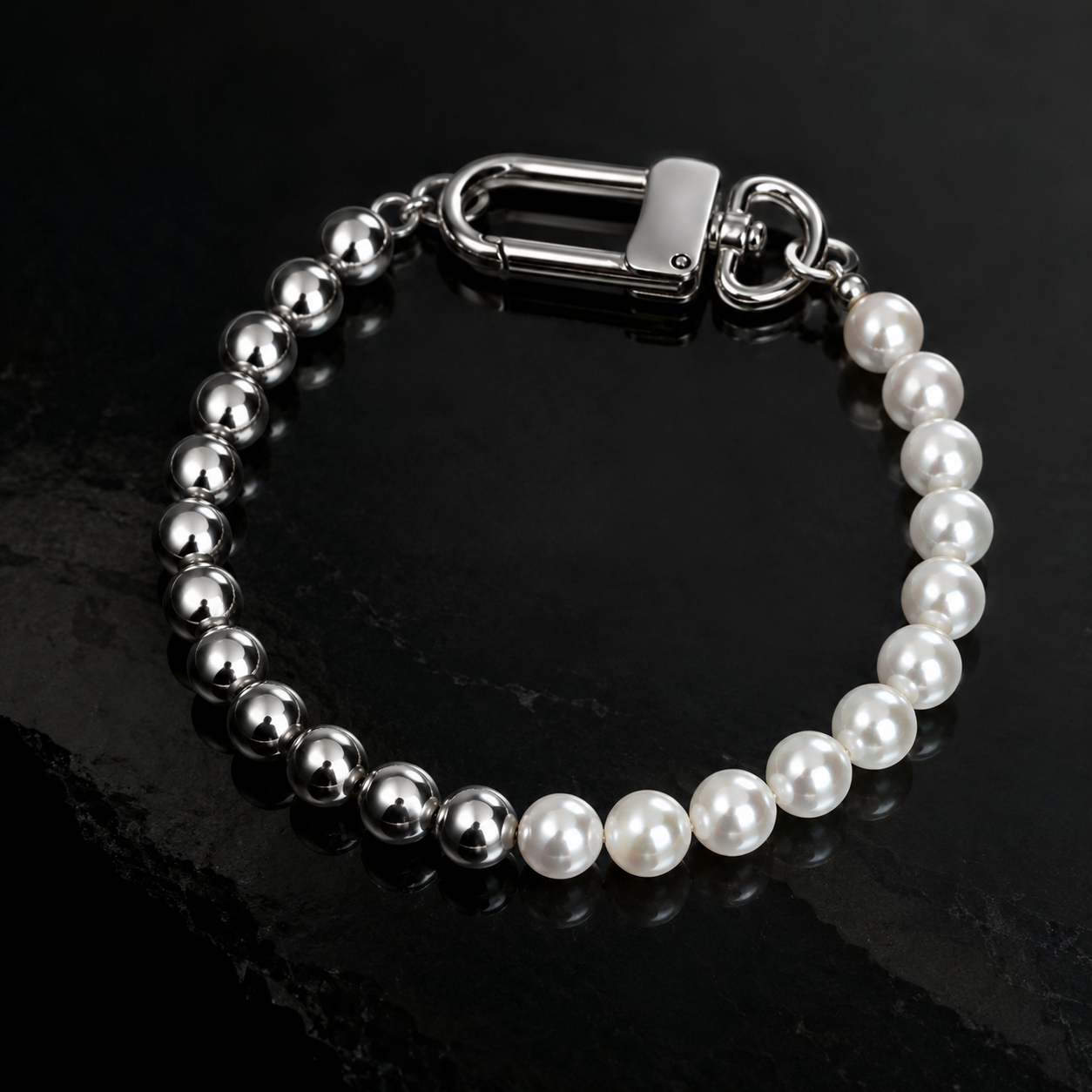Silver Beaded Bracelet