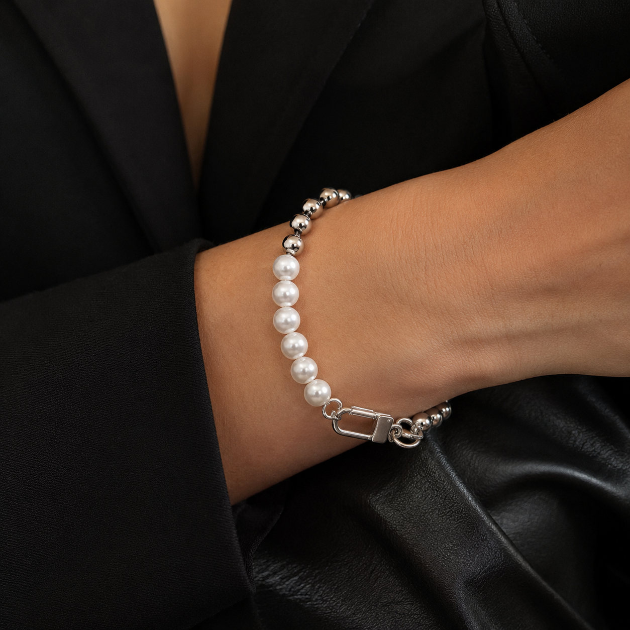 Silver Beaded Bracelet