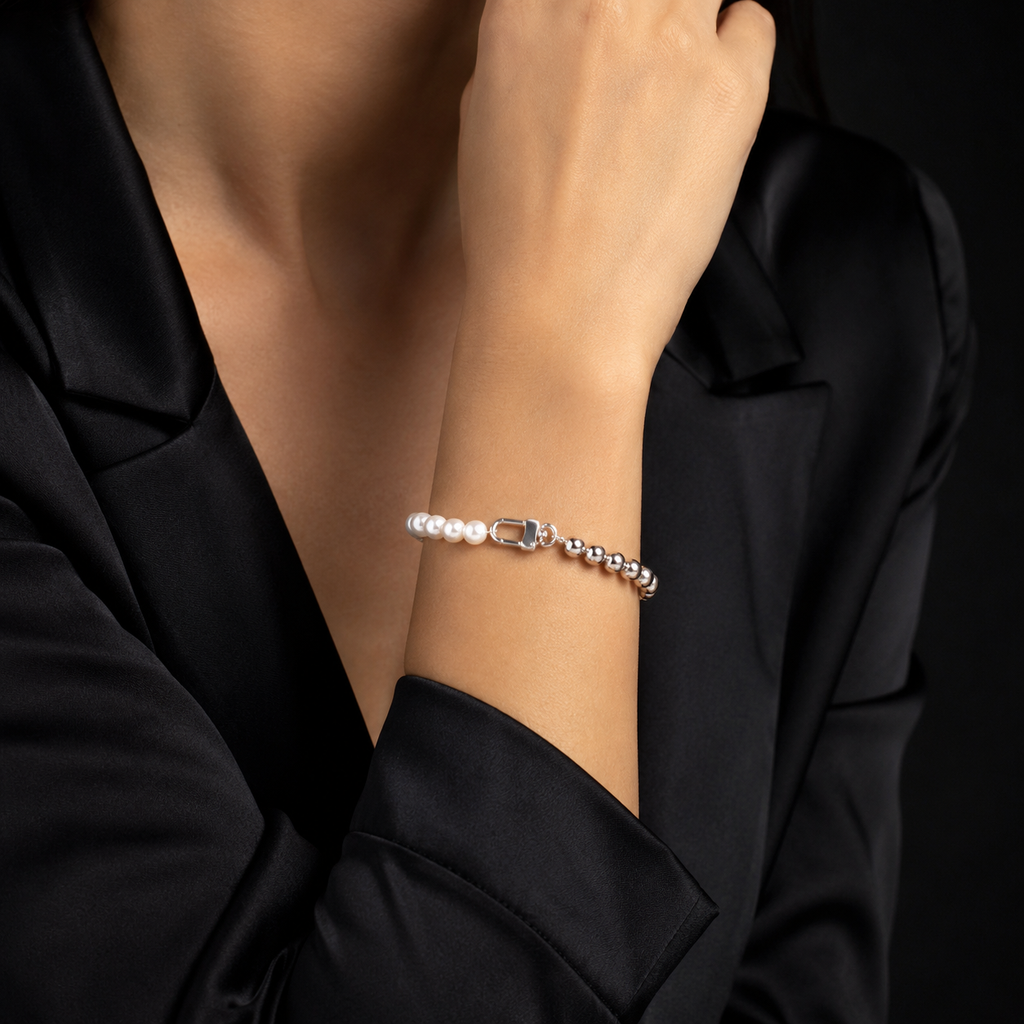 Silver Beaded Bracelet