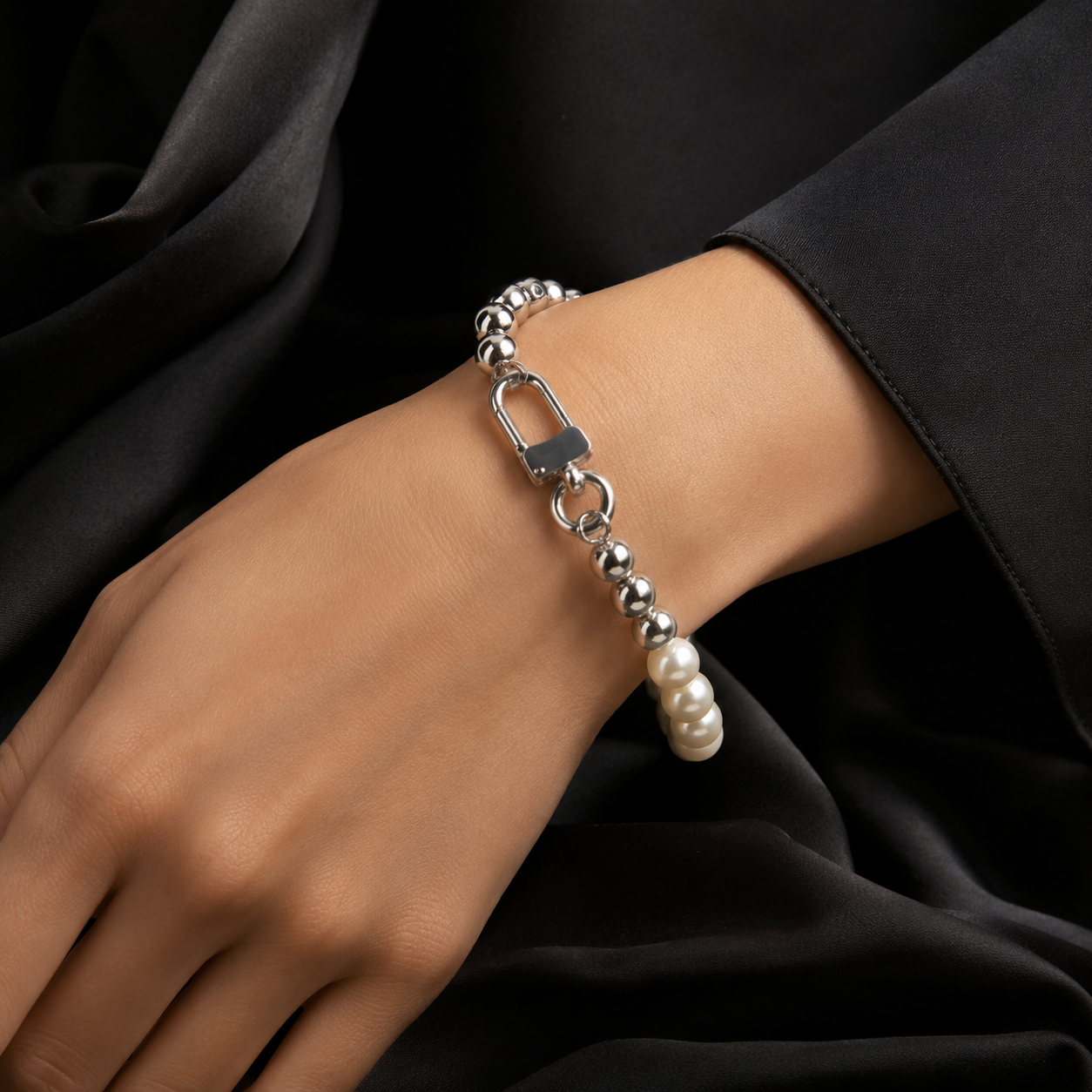 Silver Beaded Bracelet