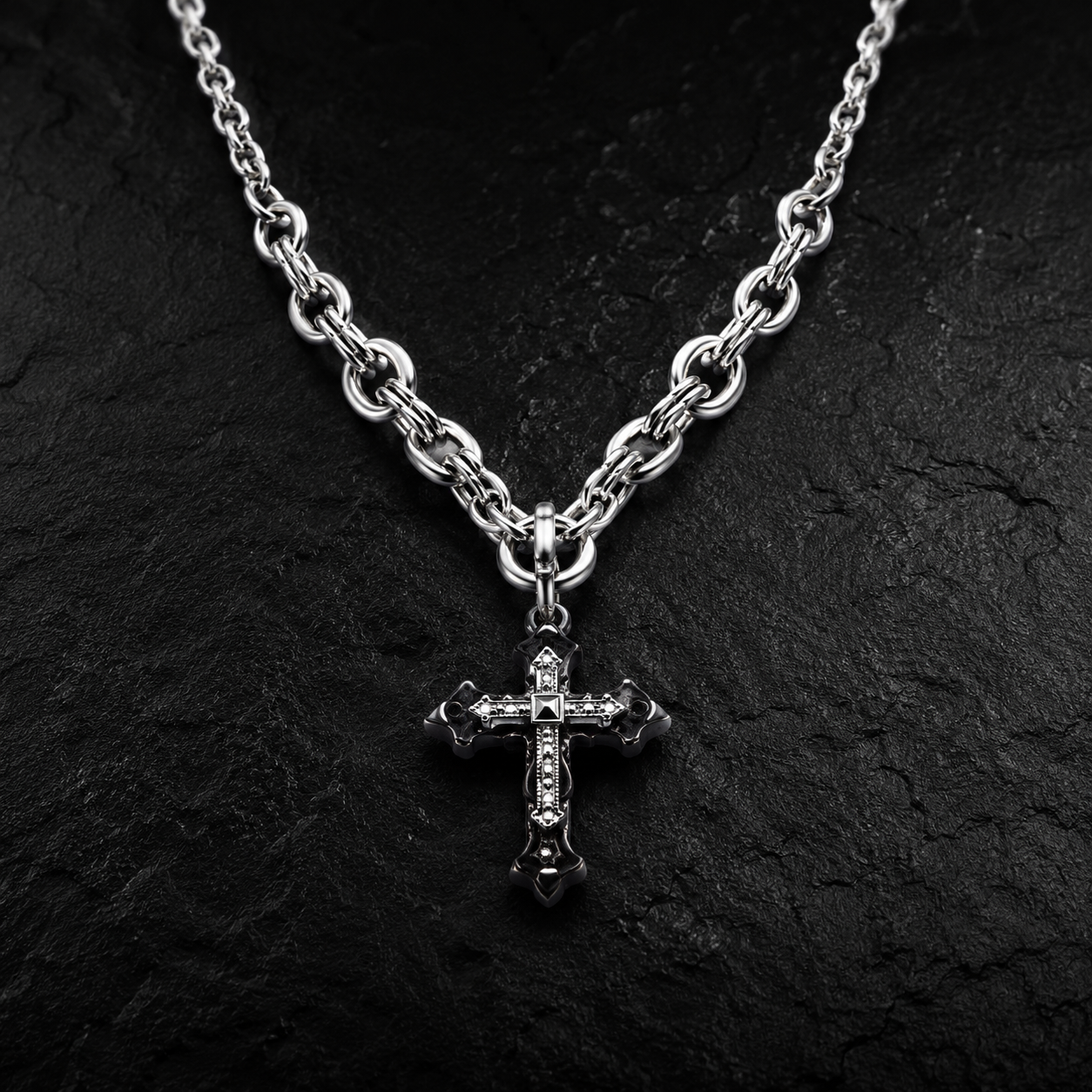 Gothic Cross Chain Necklace