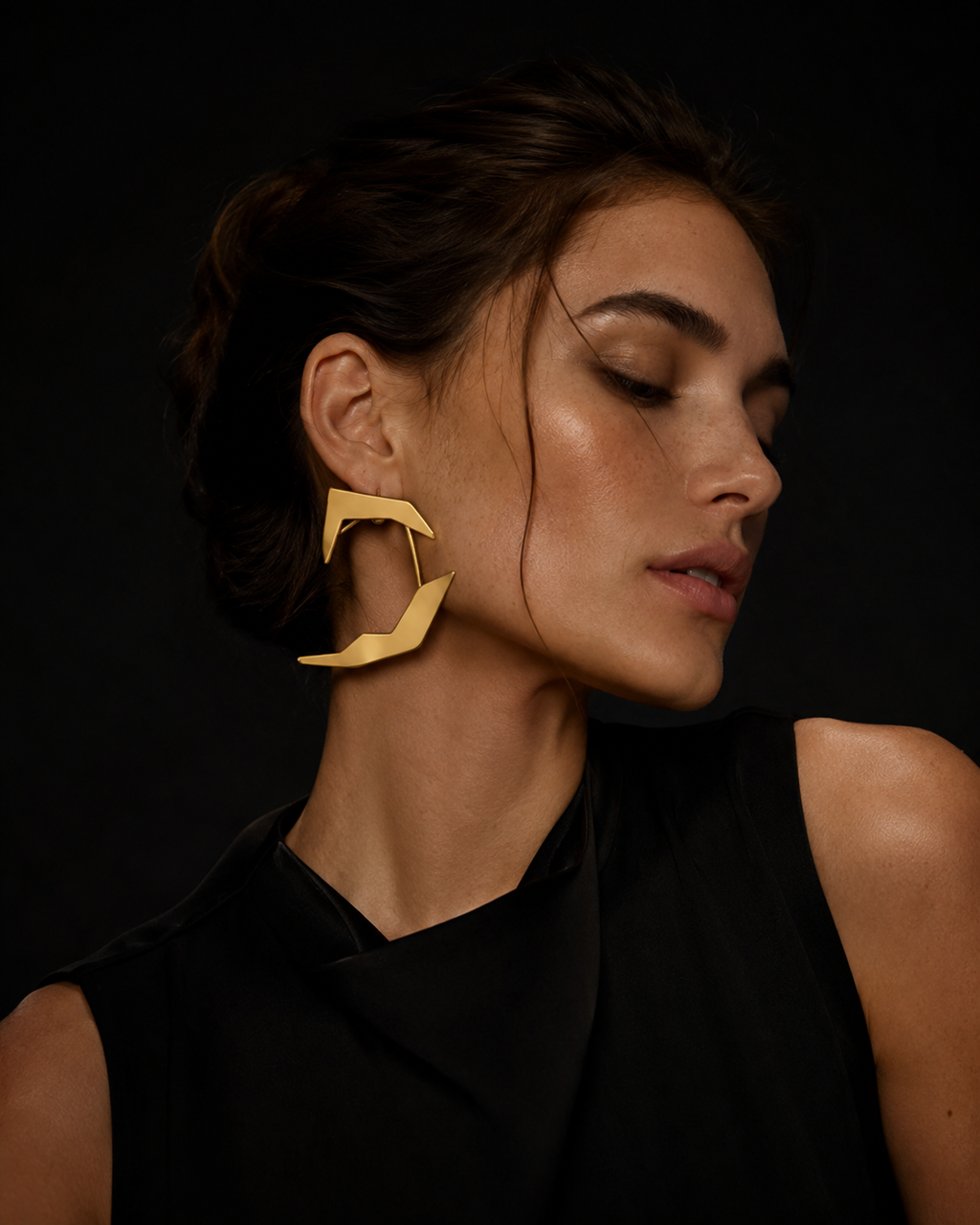 Mixed Metal Statement Earrings