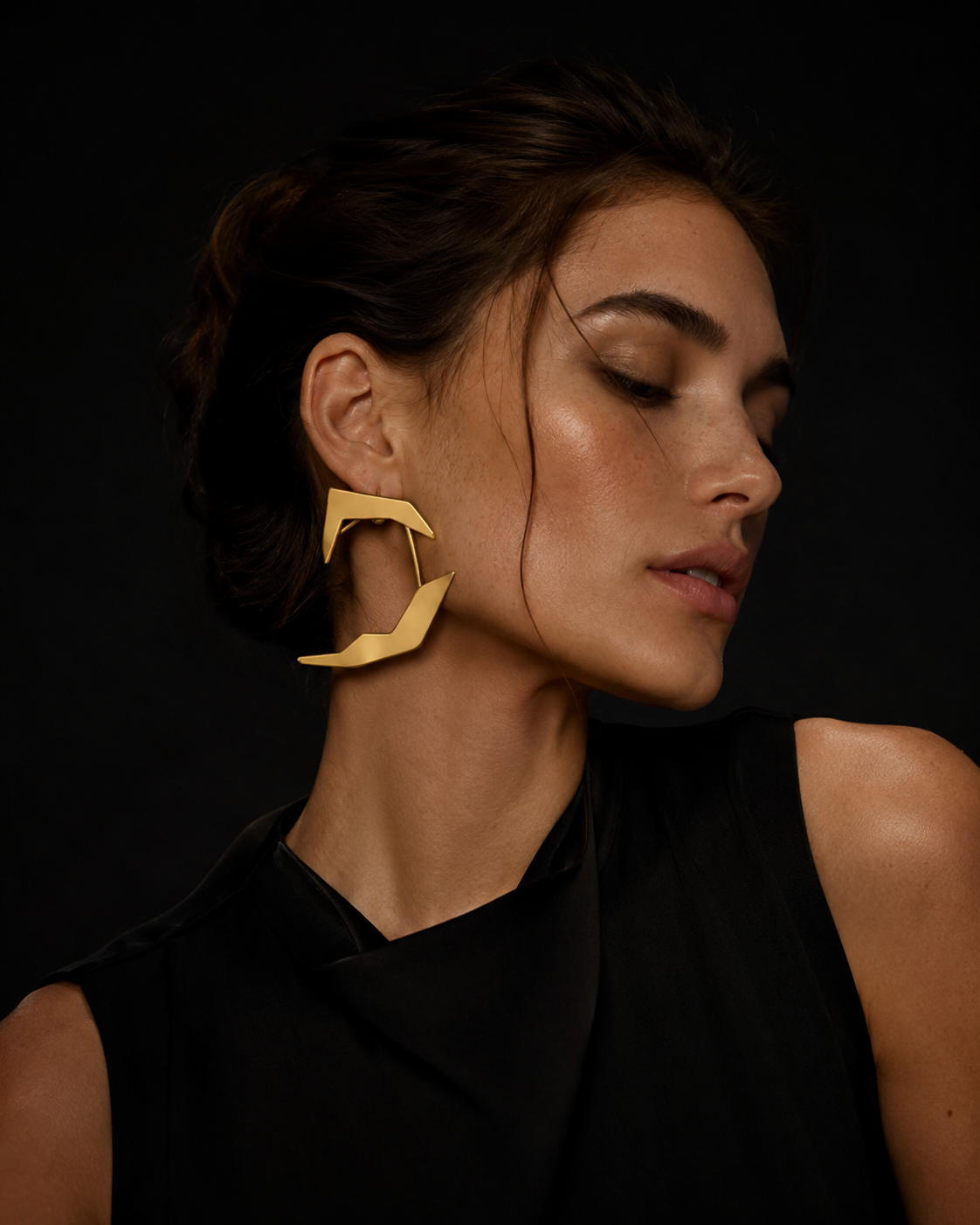 Mixed Metal Statement Earrings