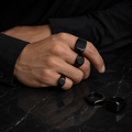 Midnight Black Ring Set